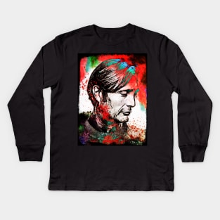 Sated - Psychedelic Hannibal Portrait Kids Long Sleeve T-Shirt